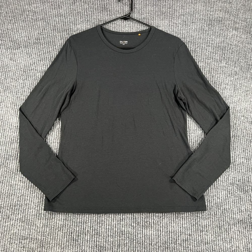 DU/ER Pullover Shirt Womens Large Black Long Sleeve‎ Crew Active Casual